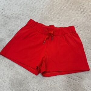 Lululemon Athletica On the Fly Poppy Red Casual Shorts